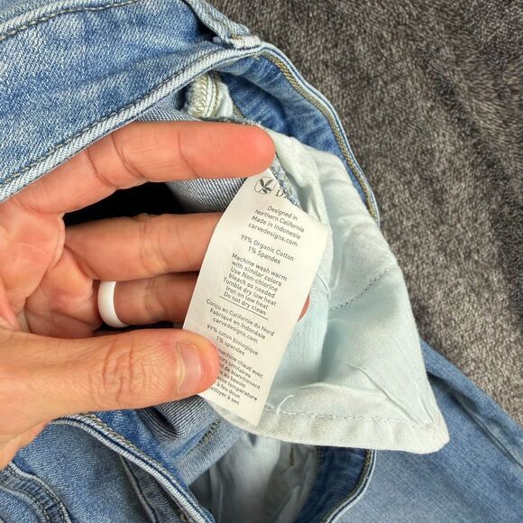 Carve Designs Cuffed Raw Hem Blue Denim Jeans Stretch Women's 4 Organic Cotton - Picture 4 of 13